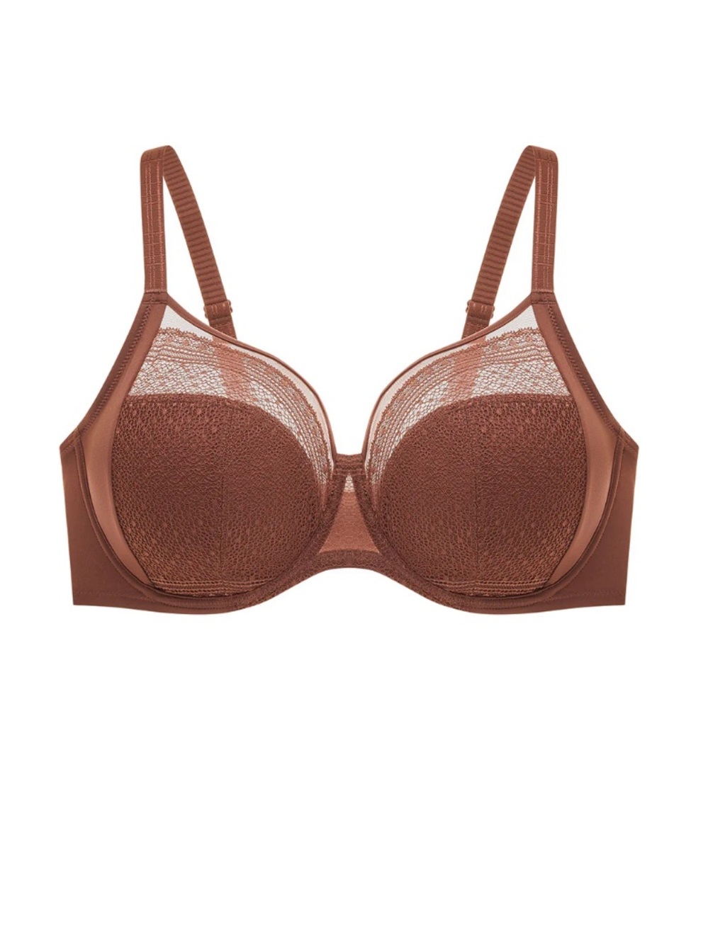 Understance Salma flex wire full coverage lace bra 36DDD mocha